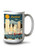 Lantern Press Portland Oregon Retro Skyline 47247 -15oz White Ceramic Mug-