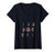 Womens Trendy Moon Phase Panel V-Neck T-Shirt