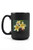 Lantern Press Hawaii - Yellow Plumeria Flowers  and  Buds 9002892 -15oz Black Ceramic Mug - Dishwasher and Microwave Safe-