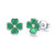 Four leaf Clover Earrings Heart Stud Earrings Sterling Silver Leaf Stud Earrings Lucky Green Earrings Hypoallergenic Earrings Gift for Women Teen -Green-