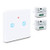 YIFAN Smart Wireless Touch Switch Light 433MHZ RF Remote Control Relay Tempered Glass Panel Touch Light Switch with Indicator Light 2 Gang 2 Receiver White Single Pole Switches