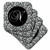 3dRose CST_38763_2 Letter N Black and White Damask Soft Coasters Set of 8