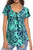 Women's Paisley Printed Button Top Short Sleeve Henley V Neck T-Shirt Pleated Casual Flowy Tunic Blouse -Green x_l-