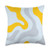 Retro Liquid Swirl Abstract Pattern Design Gray and Yellow Throw Pillow 18x18 Multicolor