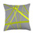 taiche Chaotic Yellow Lines on Grey Retro Modern Pattern Throw Pillow 18x18 Multicolor