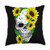 Beautiful Sunflower Aesthetics Floral Gift Idea Skull Yellow Flower Floral Florist Skeleton Sunflower Throw Pillow 18x18 Multicolor