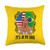 Brazilian American Flag Brazil Brasil Yellow Throw Pillow