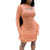 Luckinbaby Women's Sexy Bodycon Long Sleeve Ruched Cut Out Party Dress Club Mini Dress -Orange S-