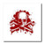 3dRose ht_255209_2 Grunge Skull and Crossbones in Red and White Iron On Heat Transfer 6"
