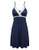 Hotouch Sleepwear Women V Neck Chemise Nightgown Lace Lingerie Full Slip Dress Navy Blue XL