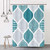 COLORPAPA Teal Boho Shower Curtain Bohemia Shower Curtains for Bathroom Geometric Pattern Fabric Waterproof Bath Curtain Set with Hooks 72x72 Turquoise Grey