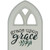 P. Graham Dunn Grace Upon Grace Leaf Grey 8 x 6 Wood Decorative Tabletop Window Plaque