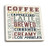Lantern Press California Coffee Typography -Set of 4 Ceramic Coasters Cork-Backed Absorbent-