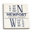 Lantern Press Newport Rhode Island Latitude and Longitude -Blue- -Set of 4 Ceramic Coasters Cork-Backed Absorbent-
