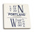 Lantern Press Portland Oregon Latitude and Longitude -Blue- -Set of 4 Ceramic Coasters Cork-Backed Absorbent-