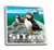 Lantern Press Sitka Alaska Puffins and Cruise Ship -Set of 4 Ceramic Coasters Cork-Backed Absorbent-