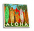 Lantern Press Surfboard Fence Aloha -Set of 4 Ceramic Coasters Cork-Backed Absorbent-