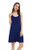 Loisak Bamboo Womens Nightgown Sleeveless Sleepshirts V Neck Nightshirt Chemise Sleepwear Full Slips Navy Blue