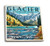 Lantern Press Glacier National Park Montana Avalanche Lake Illustration 94998 -Set of 4 Ceramic Coasters Cork-Backed Absorbent-