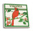 Lantern Press Virginia Cardinal Perched on a Holly Branch -Set of 4 Ceramic Coasters Cork-Backed Absorbent-