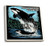 Lantern Press Friday Harbor Washington Orca and Calf Scratchboard -Set of 4 Ceramic Coasters Cork-Backed Absorbent-