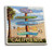 Lantern Press Hollywood Beach California Destination Sign 100025 -Set of 4 Ceramic Coasters Cork-Backed Absorbent-
