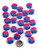 LGBTQ plus Bisexual Pride Flag Pinback Buttons - 1 Inch Round - 25 Pack