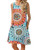 Women Casual T-Shirt Summer Dresses Floral Bohemian Dress Swing Boho Sundress Sleeveless with Pockets X-Large