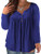 Women's Plus Size Loose Tunic Shirts Long Sleeve Buttons Blouse Tops Royal Blue 20W