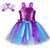 JerrisApparel Girls Mermaid Costume Dress Birthday Party Tutu Outfit with Headband -M -3-4 Years- Sequin Purple-