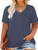 Plus Size Shirts for Women 4X Casual Summer Loose Tees Tops 4XL Navy Blue 26W