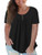 Plus Size Shirts for Women 4XL Summer Loose Tops Button Up Tunics Black 26W