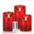Vinkor Flameless Candles Flickering Candles Decorative Battery Flameless Candle Classic Real Wax Pillar with Dancing LED Flame & 10-Key Remote Control 2/4/6/8 Hours Timers (Burgundy)