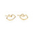 Mini Love Stud Earrings Handmade Tiny Sterling Silver and Gold Filled Heart and Pouty Kiss Studs -Gold Kiss-
