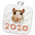 3dRose Funny adorable mouse or rat portrait. 2020. The year of the rat - Potholders -phl_326134_1-