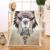 BlessLiving Wolf Dream Catcher Blanket Tribal Sherpa Fleece Throw Indian Feathers Beads Wolves Blanket Western Sofa Throw Blanket (Twin, 60 x 80 Inches)
