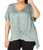 Calvin Klein Performance Womens Plus Draped V-Neck T-Shirt Green 3X