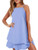 ZANZEA Womens Chiffon Dress Sexy Summer Beach Halter Short Dress Floral Print Casual Spaghetti Strap Mini Sundress Light Blue L ZANZEA Womens Chiffon Dress Sexy Summer Beach Halter Short Dress Floral Print Casual Spaghetti Strap Mini Sundress Light Blue L