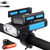 USB Rechargeable Bike Light Set with Phone Holder5IN1 Bike Light with Horn and Phone ChargerWaterproof Bicycle Front Headlight and Back Taillight 6 Light Modes for Road Mountain Cycling -Blue-