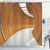 Ambesonne Modern Shower Curtain Pattern of Modern Long Corridor Contemporary Geometric Structure Tunnel Picture Cloth Fabric Bathroom Decor Set with Hooks 75" Long Orange Grey