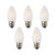 OPALRAY C35 4W-40W Incandescent Equivalent- LED Candelabra Bulb with E26 Medium Base LED Filament Lamp Dimmable Warm White Soft Light Eye-Protected Frosted Glass Cover Torpedo Tip 5-Pack
