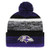 '47 Baltimore Ravens Purple Cuff Northward Beanie Hat with Pom - NFL Cuffed Winter Knit Toque Cap