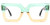 Zeelool Stylish Thick Oversized Square Eyeglasses for Women with Non-prescription Clear Lens Brandon VFP0306-06 Green-Orange