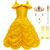 PROALLO Yellow Princess Dress Off Shoulder Layered Party Costume for Little Girl -Yellow With Accessories4 Years-
