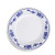 Peony Round Plate 6"Dia Melamine White Blue Rim