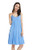 Loisak Bamboo Womens Nightgown Sleeveless Sleepshirts V Neck Nightshirt Chemise Sleepwear Full Slips Blue