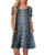 WNEEDU Women's Summer Casual T Shirt Dresses Short Sleeve Swing Dress with Pockets -XL Snow Leopard Print-