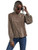 SOLY HUX Women's Mock Neck Bishop Long Sleeve Polka Dots Print Top Blouse Brown L