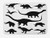 Amknu Dinosaur Bath Mat Various Black Dino Silhouettes Jurassic Evolution Extinction Predator Animals Plush Bathroom Decor Mat with Non Slip Backing 15.7" X 23.6" Black and White