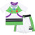 Disney Pixar Toy Story Buzz Lightyear Toddler Boys Swim Rash Guard Swim Trunks Set White-Green 2T